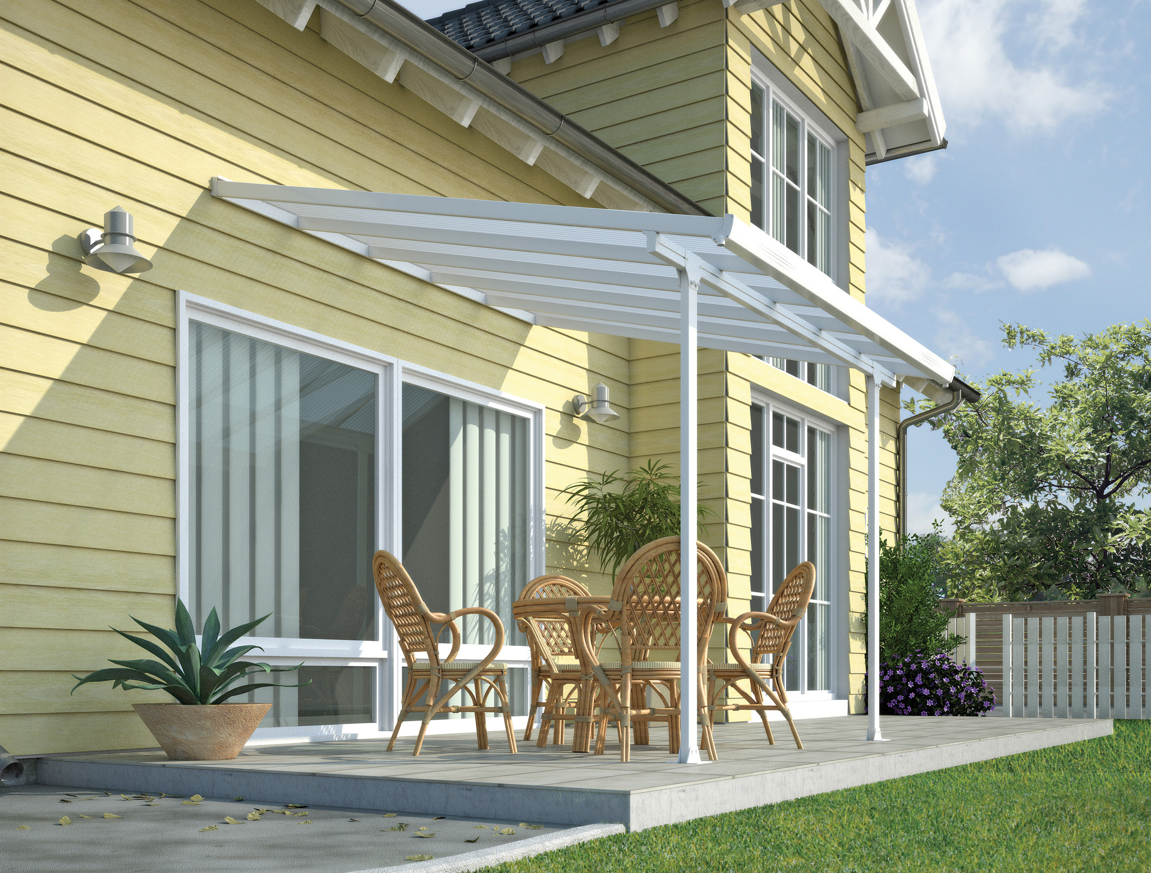 Canopia By Palram Pergola Feria Patio kit 3000 White Clear 3m x 3m x 2