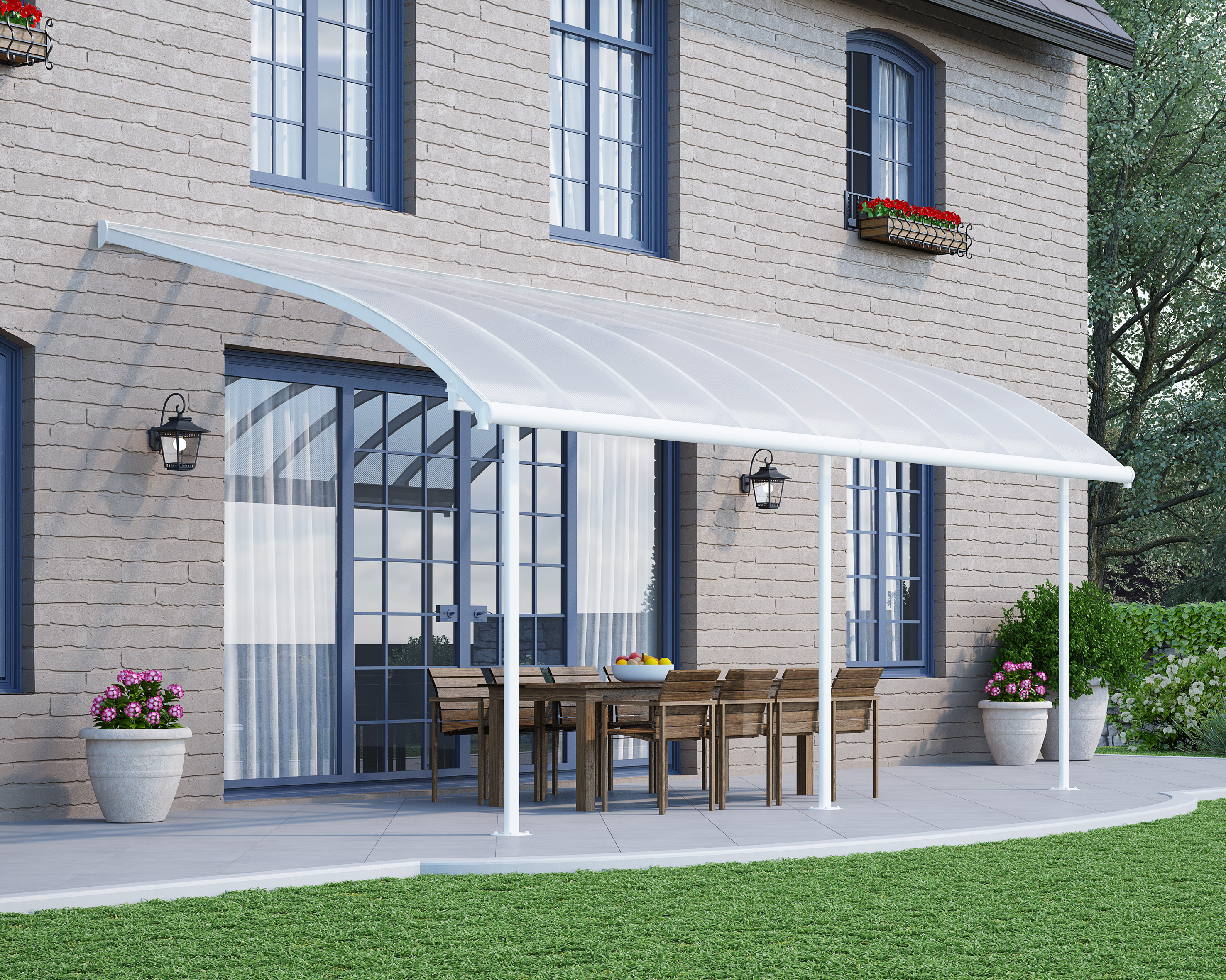 Canopia By Palram Joya Patio 3000 White Clear 3m x 4.2m x 2.16m JR Store