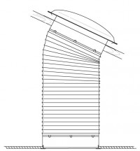 500X1200 Flexible Shaft Skylight Kits 3.6M  Single Shaft Corrugated Iron (Non-Vented) image